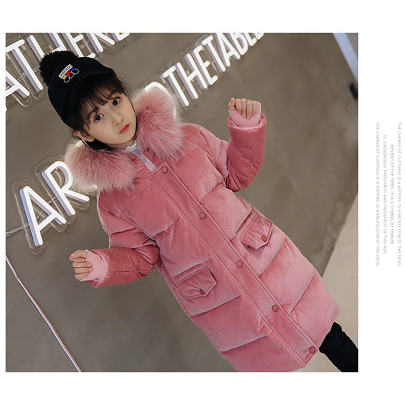 

Girls Clothing Warm Duck Down Jacket for Girl Clothes 2018 Winter Thicken Parka Fashion Fur Hooded Children Outerwear Coats