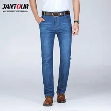 Jantour новые хлопковые Прямые классические джинсы мужские весенние летние джинсовые штаны мужские комбинезоны дизайнерские джинсы высокого качества Размер 28-46
