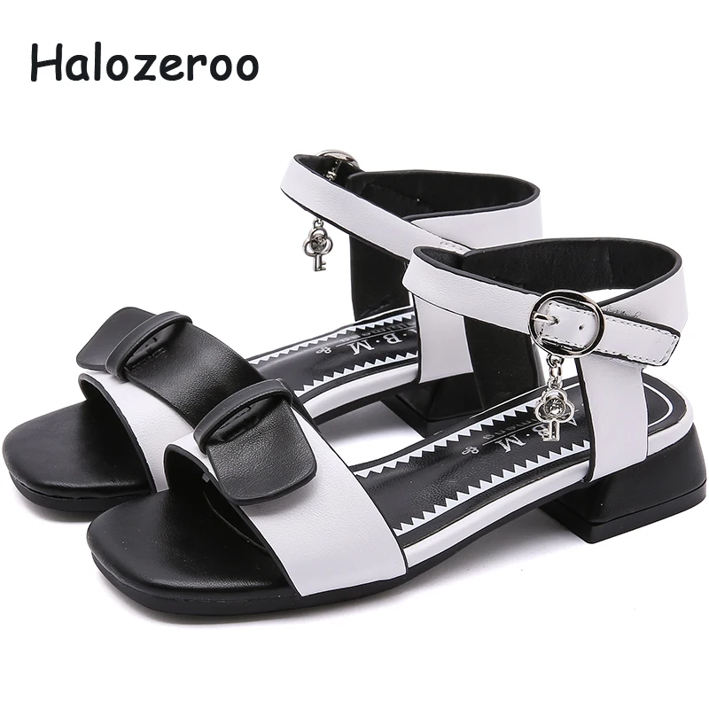 

New Summer 2019 Kids Bow Princess Sandals Children Soft Pu Leather Shoes Baby Girls Rhinestone Sandals Brand Pink Beach Sandals