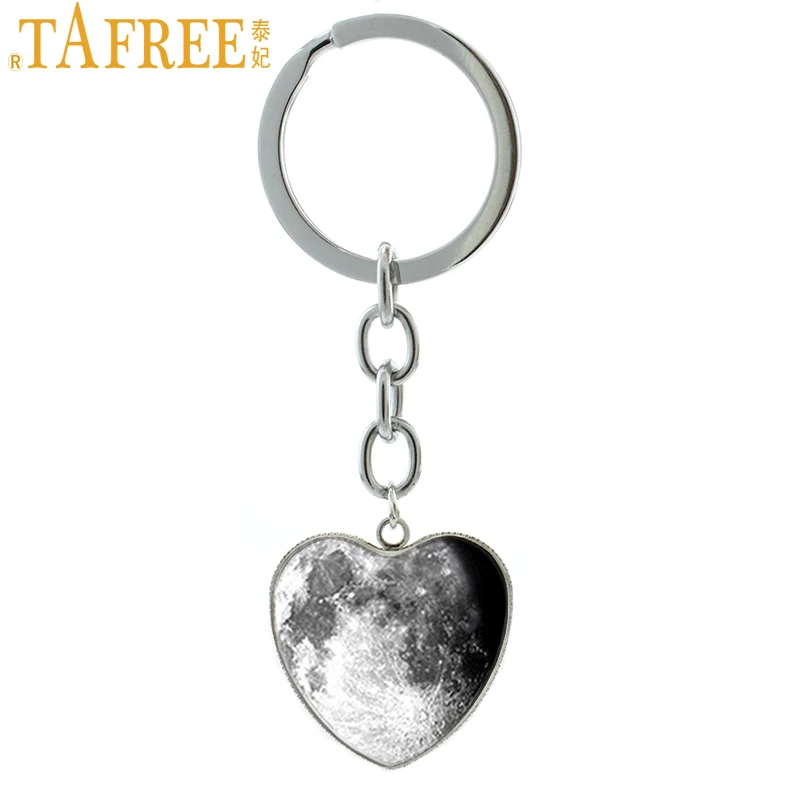 

TAFREE Moon keychain full ,half ,new moon, lun eclipse photo sun and moon key chain keyring vintage jewelry HP226