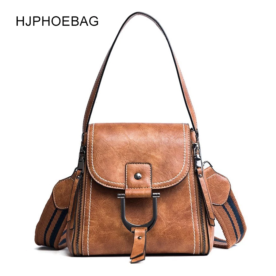 

HJPHOEBAG Vintage PU Leather Ladies Handbags Women Shoulder Messenger Bags Designer Crossbody Bag Boston totes YC092