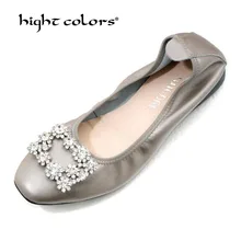 Женские кожаные балетки на плоской подошве Для женщин топ-сайдеры женские Туфли без каблуков; Лоферы со стразами; украшение Высокое качество Европейский фирменный дизайн; F024