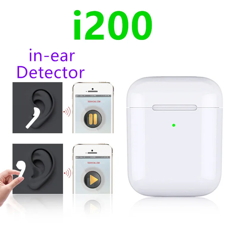 

TWS i200 bluetooth earphone in ear Sensor Tap control Earbuds Wirless charging PK i10 i10tws i12 i30 i60 i80 i100 TWS