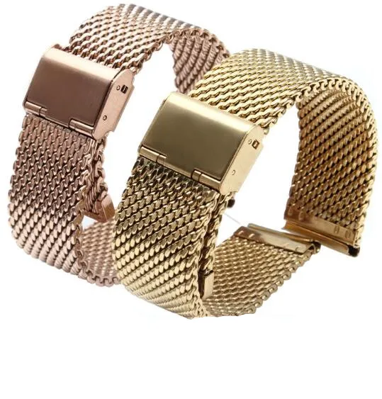 18mm 20mm 22mm Gold Rose gold Stainless Steel Shark Mesh Milanese Watch