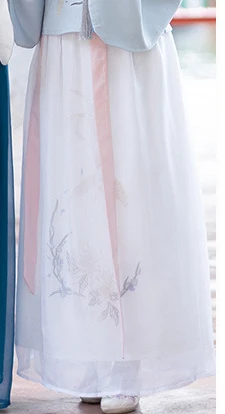 Ханьфу китайский костюм хмонг танцевальные костюмы Древний китайский костюм китайское платье cheongsam Топ Китайская одежда - Цвет: white skirt