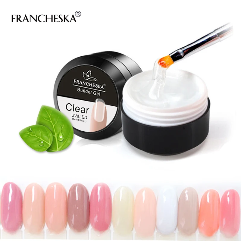 

Francheska Extending Builder Gel Semi transparent Nail Tips Extension Soak Off UV Builder Gel Crystal Jelly oje gel nail polish