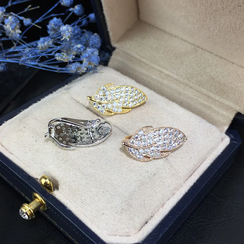 

cz crystal DIY accessories personality explosions feather clasp buckle Pearl Necklace Bracelet link buckle