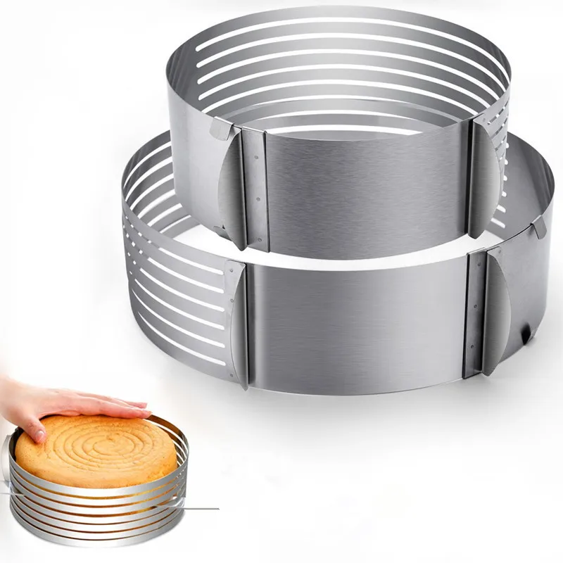 

24-30cm Adjustable Cake Cutter Slicer Stainless Steel Bread Cake Slicer Cutter Mold Cake Tools DIY Kitchen Baking Accessories