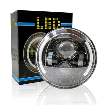 

1Pcs 7 inch LED Headlight Halo Angle Eyes Led Headlamp 12v 60W For Jeep Wrangler TJ JK LJ unlimited 1997 1998 1999 2000-2015