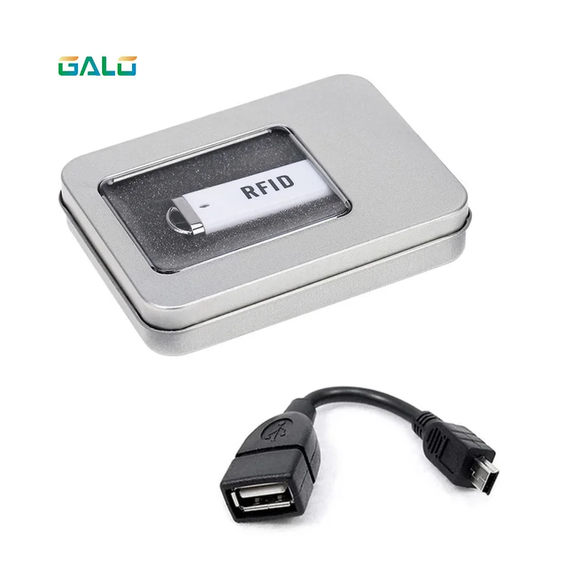 

MINI U-disk style USB port ID-125khz or IC-13.56Mhz RFID reader with OTG Adapter cable Optional