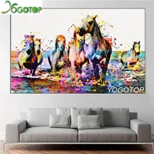 YOGOTOP Алмазная вышивка большой заказ "цвет Лошадь" 5D DIY алмаз живопись полный квадратный/круглый сверла мозаика стены книги по искусству YY074
