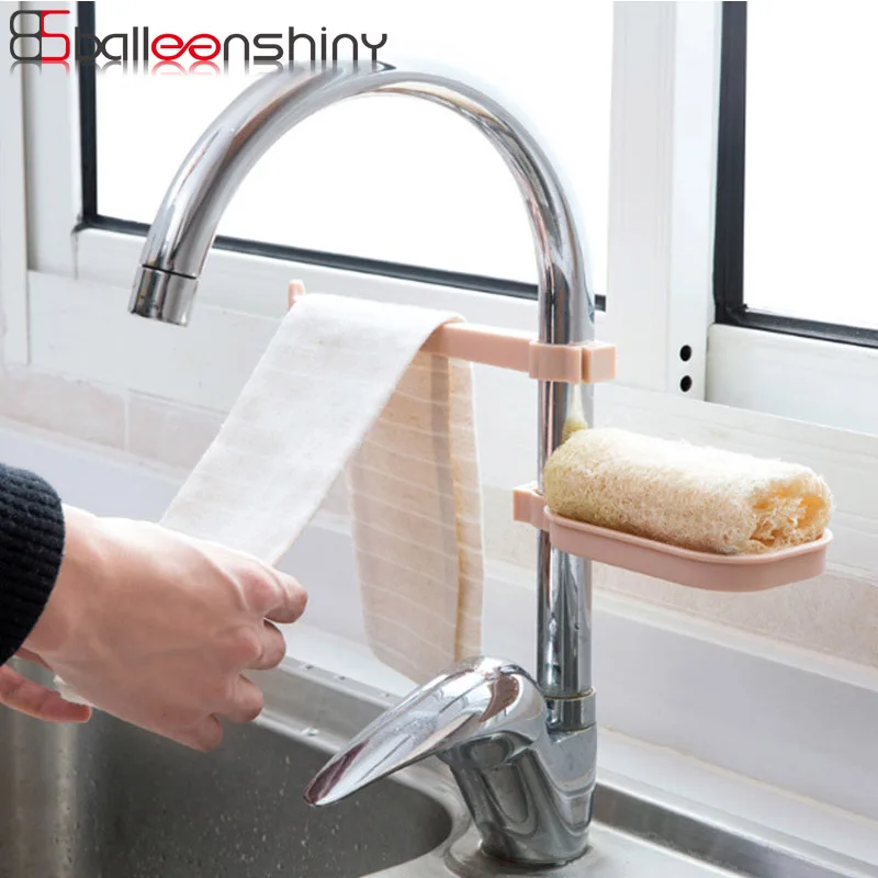 

BalleenShiny Multifunction Sink Storage Rack Sponge Cloth Soap Box Combination Device Adjustable Drain Basket Kitchen Gadgets