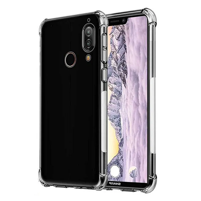 

For Sharp Aquos S3 Corners Protection Shock Absorption Crystal Soft TPU Bumper Case For Sharp Aquos S2 R2 Airbag Case