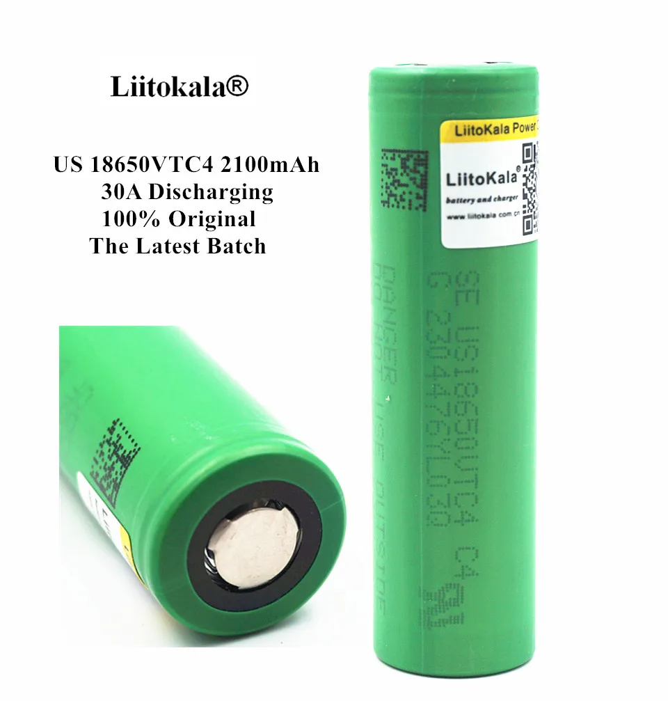 vtc4/2PCS 100% Original 3.7V US18650 VTC4 2100mAh 30A Discharging ...