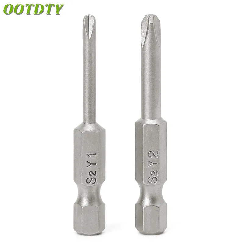 OOTDTY 2 шт. 50 мм магнитный 1/4 ''шестигранный хвостовик три крыла головка Отвертки