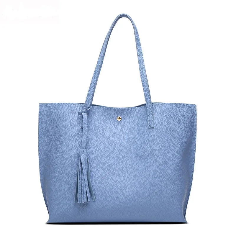 Trunk Soft Shoulder Bag In Sky Blue Leather