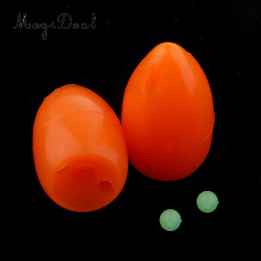 2pcs 3.6g Floating Sbirolino Spirolino Bombarda Trout Pose Float with Swivels, Beads - Orange/Green/White