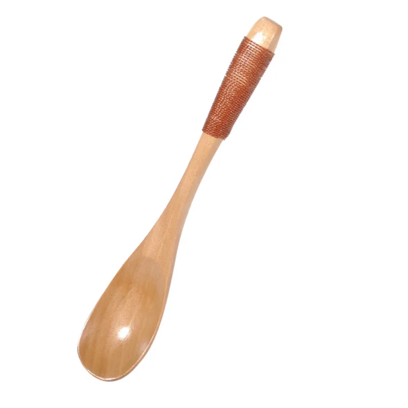 

Wooden Spoon Fork Bamboo Kitchen Cooking Utensil Tools Soup-Teaspoon Tableware little small kids Hand made creative honey