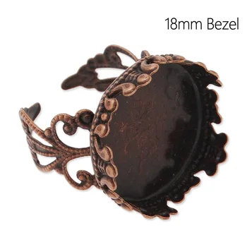 

16 mm Flower Copper Ring Blanks Settings Cameo Base Blank Ring Settings Ring Base Accessory Wholesale 20 pcs/lot-C4651