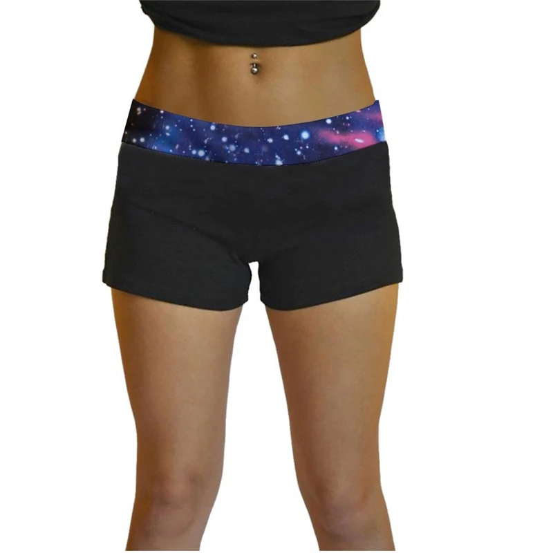 Mid Waist Casual Women Shorts Summer Printing Fit Fitness Elastic Waist Casual Female Short Pants Trousers Fashion New Harajuku Shorts