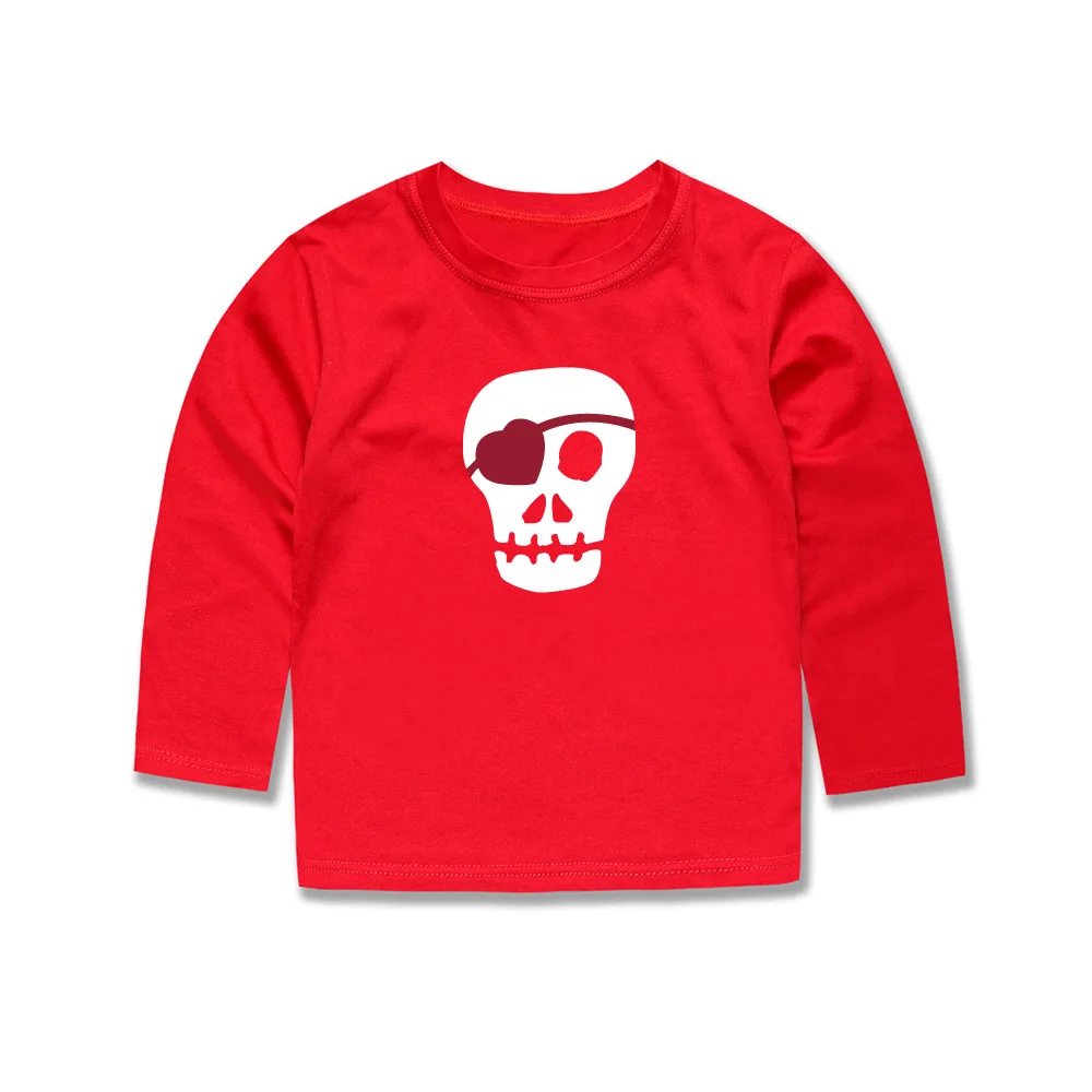 

Little Bitty Halloween Holiday Fashion Cartoon Skull T Shirt Boys Tees for Holidays Children Tops Pirate T-shirts