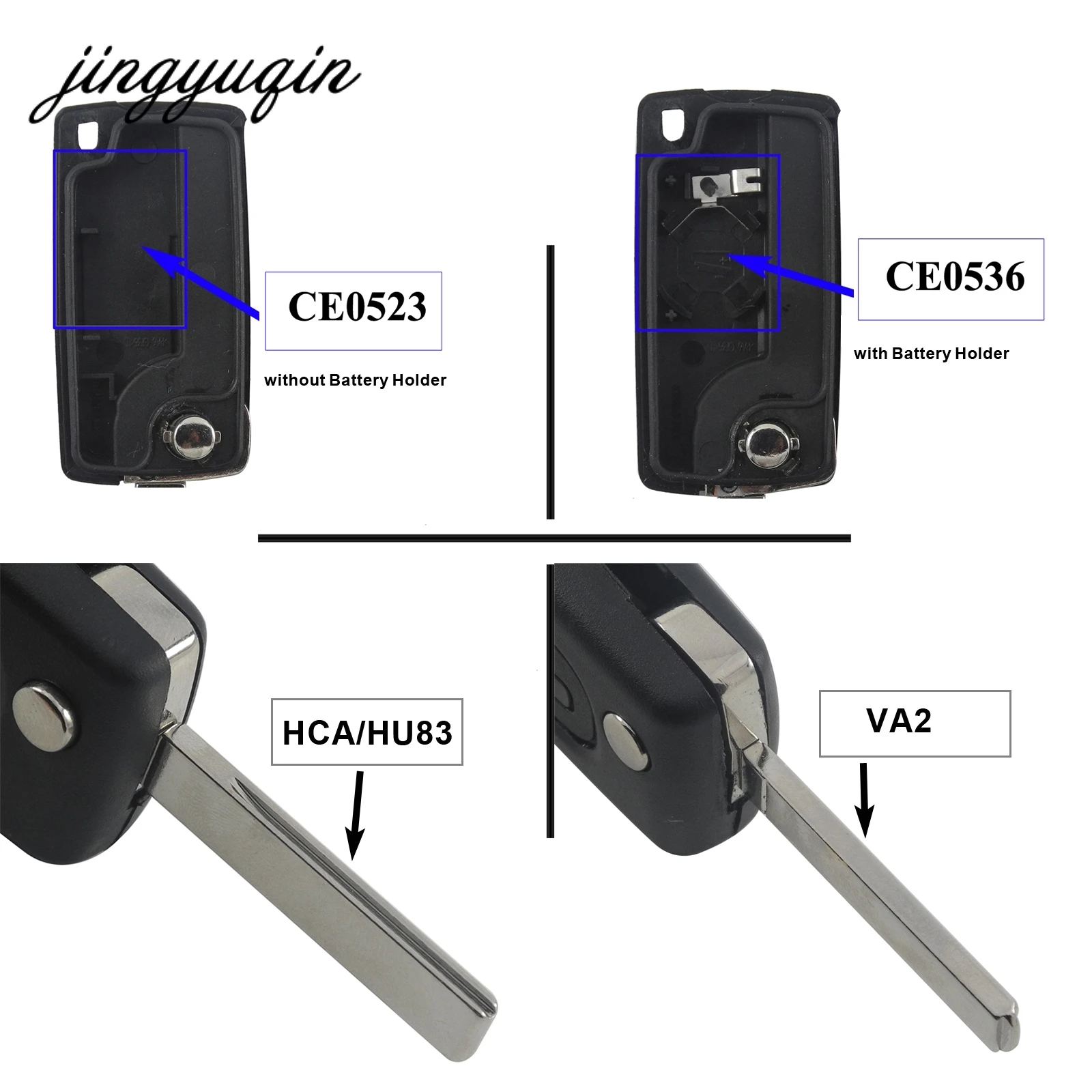 Брелок для ключей jingyuqin VA2 433 МГц ID46 PCF7941 Peugeot 207 407 306 Partner и т. Д. 3 кнопки пульт