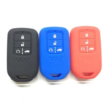 

100 units 100% Silicone Case Car Silicone key Case cover for Honda 2015 2016 Pilot Accord Civic Fit Freed Key 4 button with logo