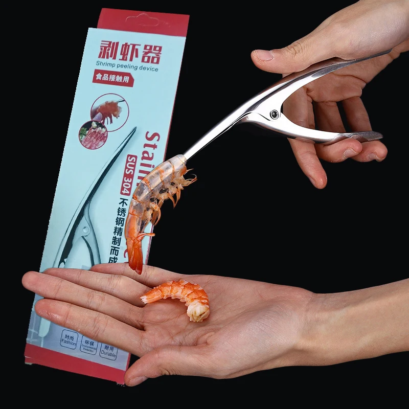

Stainless Steel Shrimp Peeler Gadget Prawn Shrimp Deveiner Fishing Knife Lobster Shell Remover Device Kitchen Seafood Tools