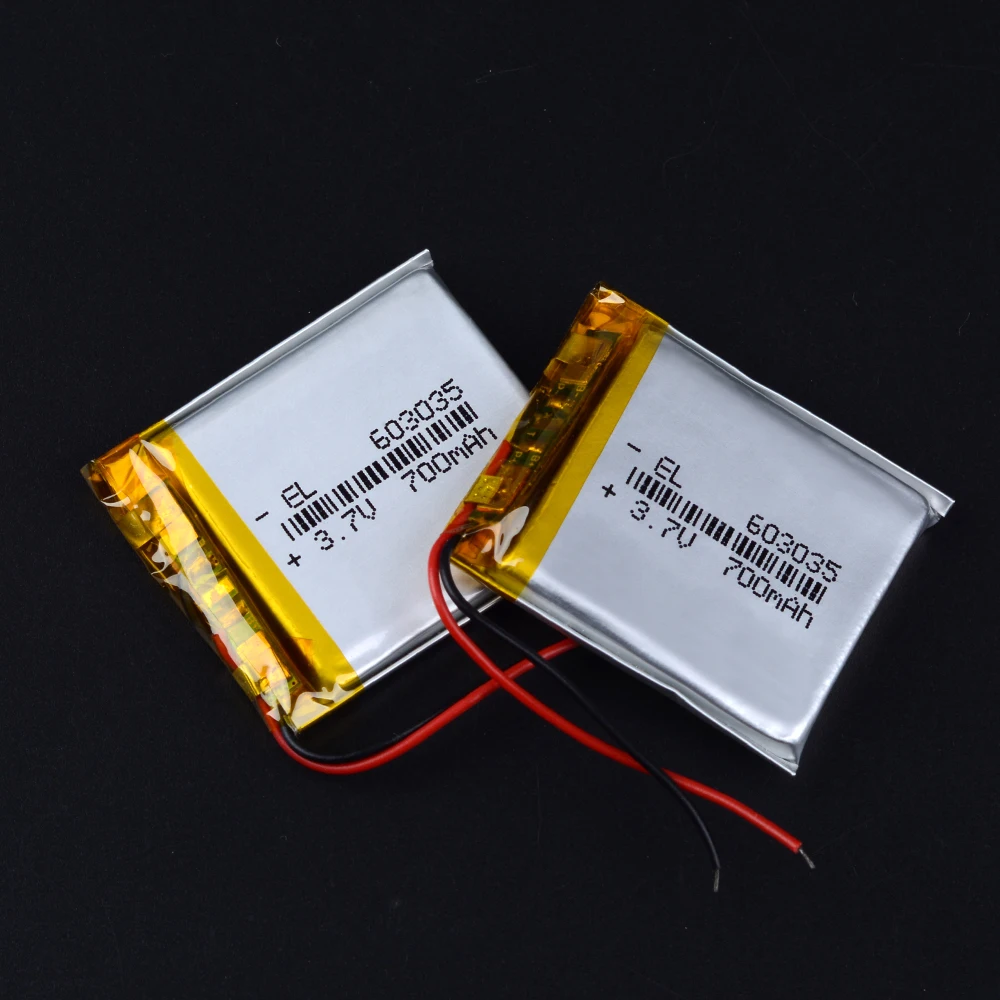 

Polymer battery 700 mah 3.7 V 603035 smart home Li-ion battery for dvr GPS mp3 mp4 video recorder