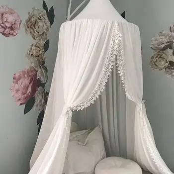 

Baby Crib Hung Round Mosquito Net Boys Girls Princess Bed Crib Net Cotton Bed Valance Pest control Reject Net Kids Room