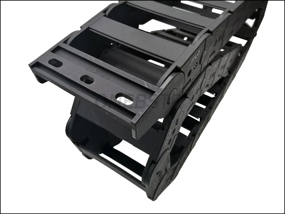 JFLO 25x77mm 1 Meter Wire Carrier cable Drag Chain Connection Interior Opening Protection Towline  with end Joints Tanks chain 10