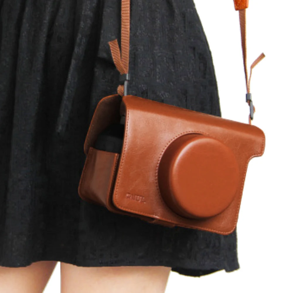 Pu Leather Bag Case Cover Pouch Protector Shoulder Strap Black Or Pu Leather Bag Case Cover Pouch Protector Shoulder Strap Black Or Brown For Fujifilm Instax Wide 300 Instant Print Camera In Video Bags From