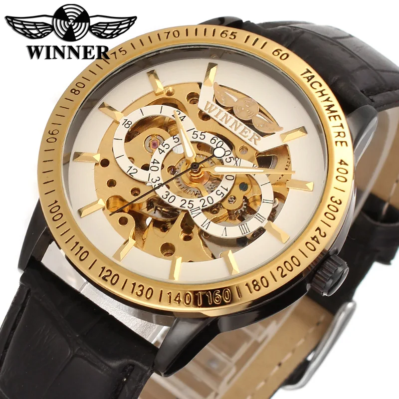 Мужские автоматические наручные часы скелетоны Winner WRG8031M3T1|wristwatch automatic|wristwatch