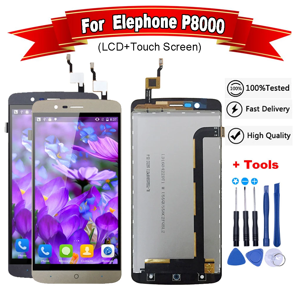 

For 5.5 inch Elephone P8000 LCD Display+Touch Screen Assembly LCD Digitizer Glass Panel Replacement not fit Android 5.1