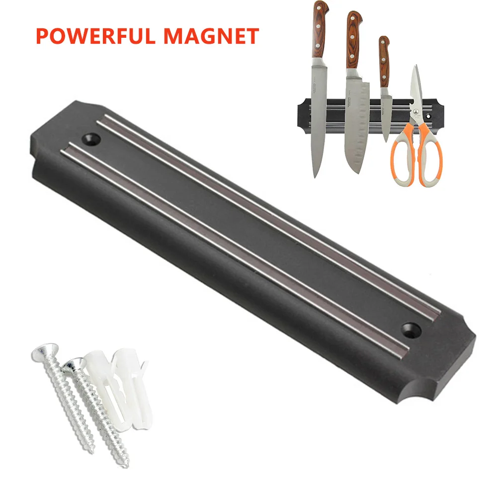 

Magnetic Self-adhesive Knife Holder 20/33/38/48/55cm Wall Mount Block Rack Stand Strong Magnet Kitchen Accessories