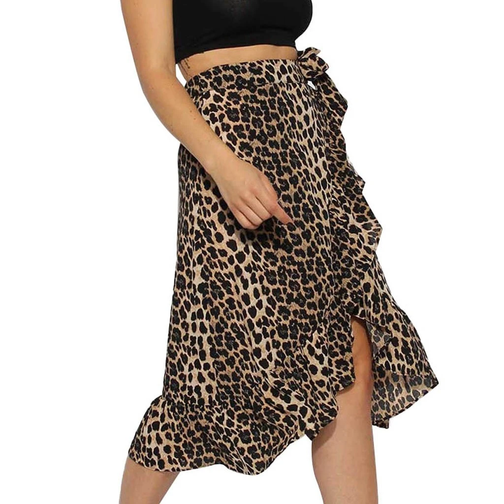 wrap ruffle midi skirt