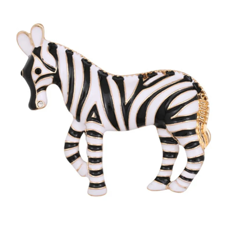 

2019 new Japanese and Korean fashion retro style Enamel zebra coat windbreaker exquisite temperament personality brooch