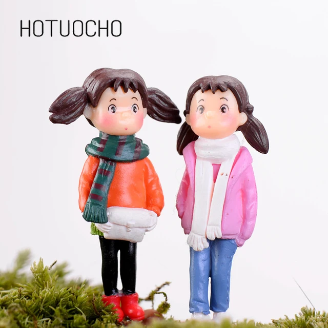 4 pcs Winter Xiaomei doll Moss micro-landscape small creative Zakka figurine home decorations fairy garden miniatures