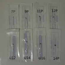 50 шт. 7 P 9 P 11 12 P 14 P U12 U14 U16 игла для коррекции бровей лезвия для тату для 3D вышивки, ручная ручка для микроблейдинга Перманентный макияж