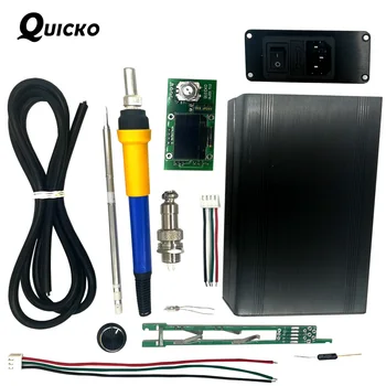 

QUICKO Soldering Station DIY kits/STC T12 OLED Digital Temperature Controller/T12-907 handle Meatal case with T12-K solder iron