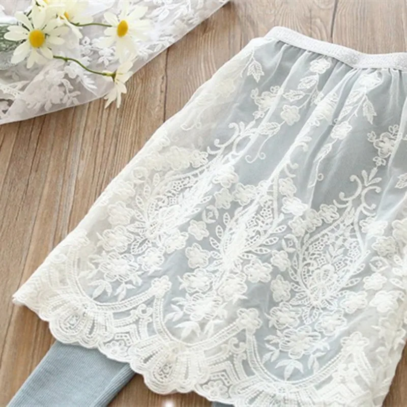 DFXD Baby Girls Clothes Spring Autumn Soild Color Lace Skirt Pant New Fashion Princess Girls Leggings Kids Skinny Pants 2-8Y DFXD Baby Girls Clothes Spring Autumn Soild Color Lace Skirt Pant New Fashion Princess Girls Leggings Kids Skinny Pants 2-8Y