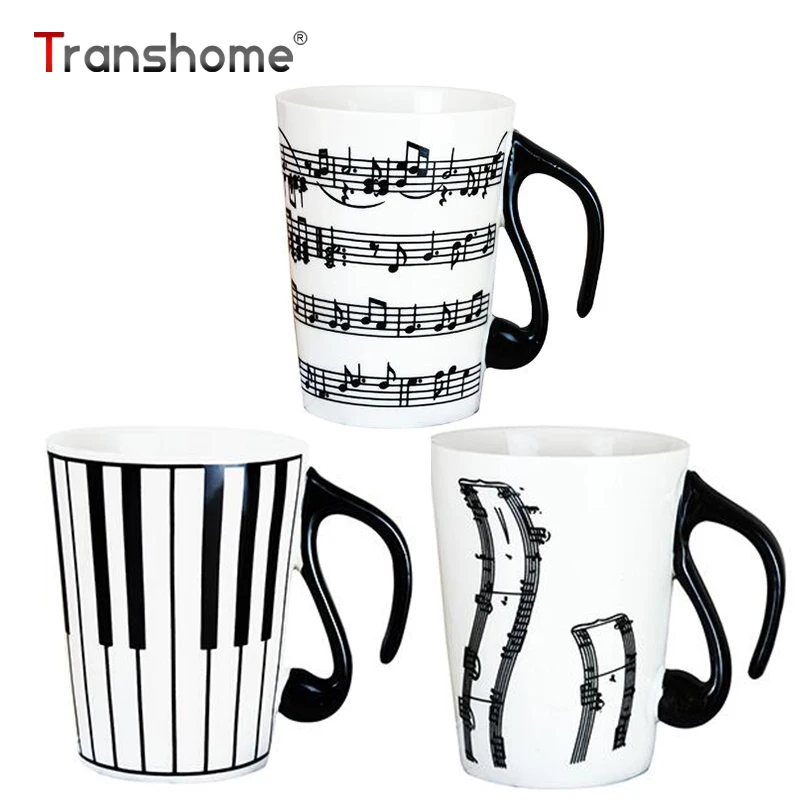 

New Creative Ceramic Tea Mug Piano Musical Note Porcelain Milk Coffee Cup Water Cup 300ML Transhome