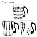 Transhome креативная керамическая кружка кофе чашки пианино музыкальная нота кофе чайная кружка фарфор путешествия чашка для молока кружка для питья - фото