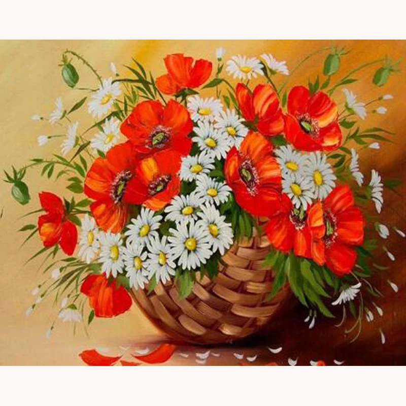 

YIKEE Diamond Mosaic Flowers Hot Sale Full Square/Round Drill Diamond Embroidery Picture Of Rhinestones Beadwork h1282