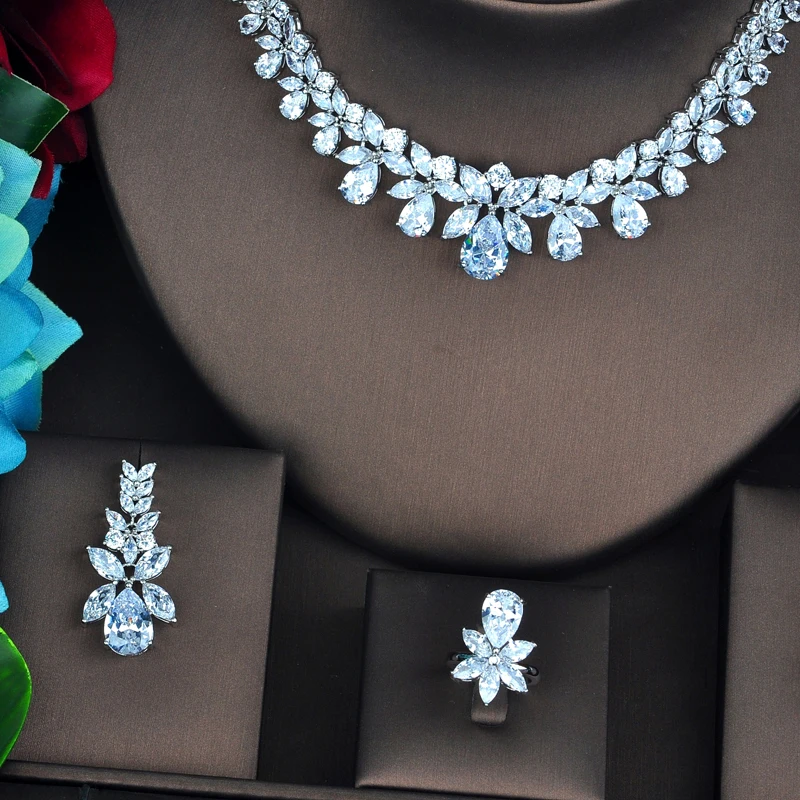 HIBRIDE New Luxury Design Gold Color Bridal Dubai Jewelry Sets For Women Wedding Accessories Party Gifts N-736 - Image 4