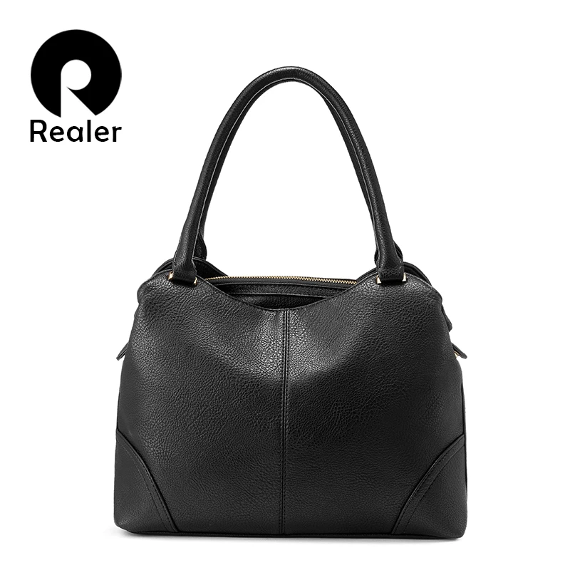 

REALER handbags women fashion shoulder bag ladies hand bags designer high quality artificial leather tote bag female