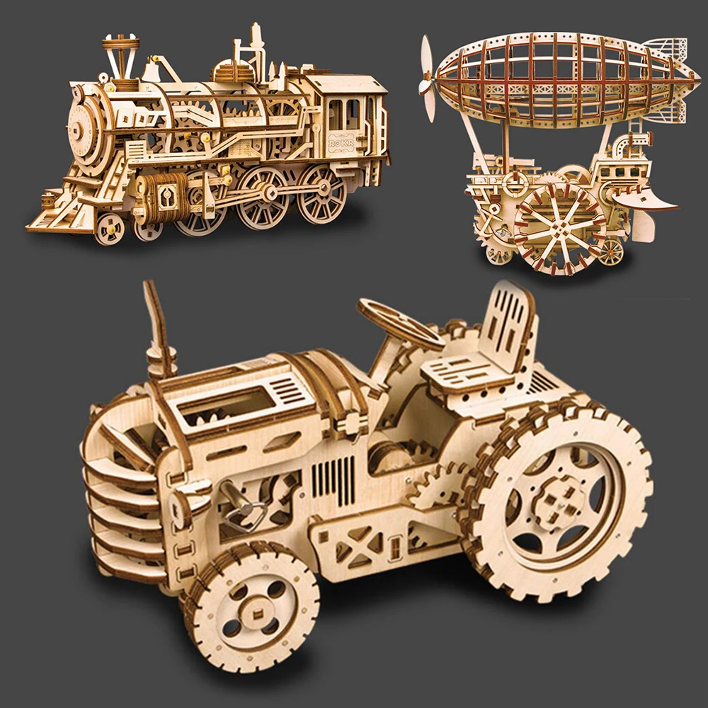 3 вида деревянных игрушек 3D Головоломка обучающие игрушки DIY лазерная резка механическая модель паззлов для деревянная головоломка для детей игра детский подарок