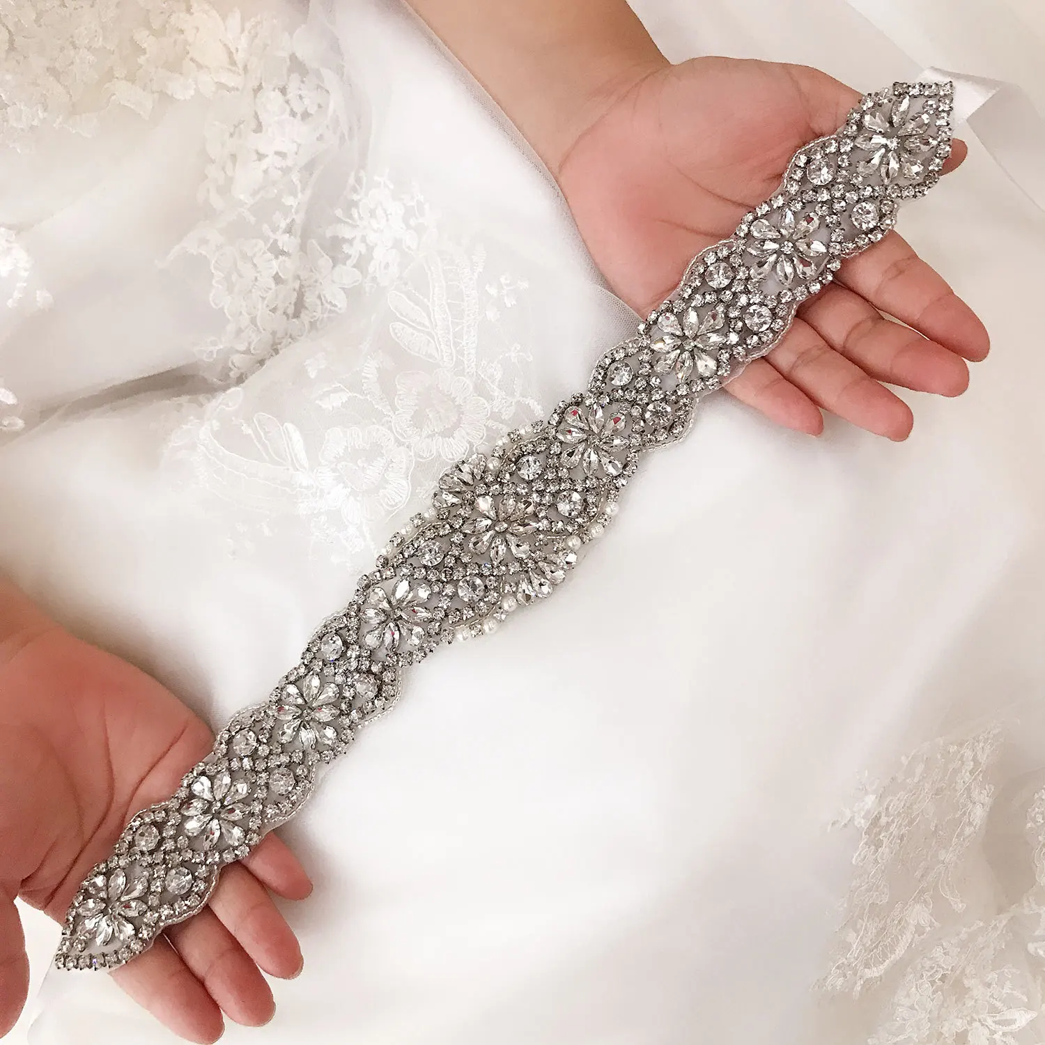 Модные свадебные пояса серебряный Лента Свадебная со стразами стразы свадебные ленты для свадьбы вечернее платье