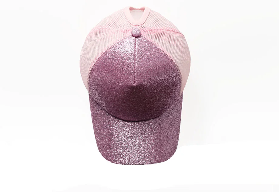Glitter Ponytail Baseball Cap Women Messy Bun Adjustable Snapback Hats Girls Adjustable Summer Mesh CC Caps Drop Shipping   (8)