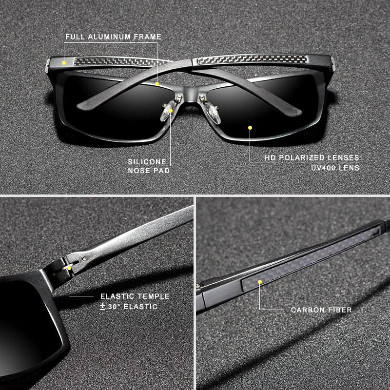 Comprar Nuevo diseño kingseve gafas de sol de aluminio y magnesio gafas de sol polarizadas cuadradas para hombre gafas de sol accesorios para hombres